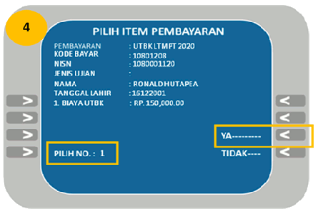 Pilih ITEM PEMBAYARAN